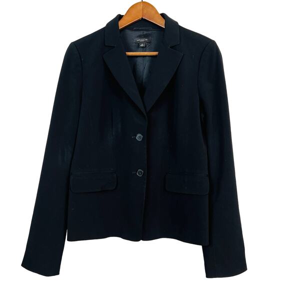 Ann Taylor Tuxedo Style Blazer Dual Button Slim Cut Black - 10 - Picture 1 of 6